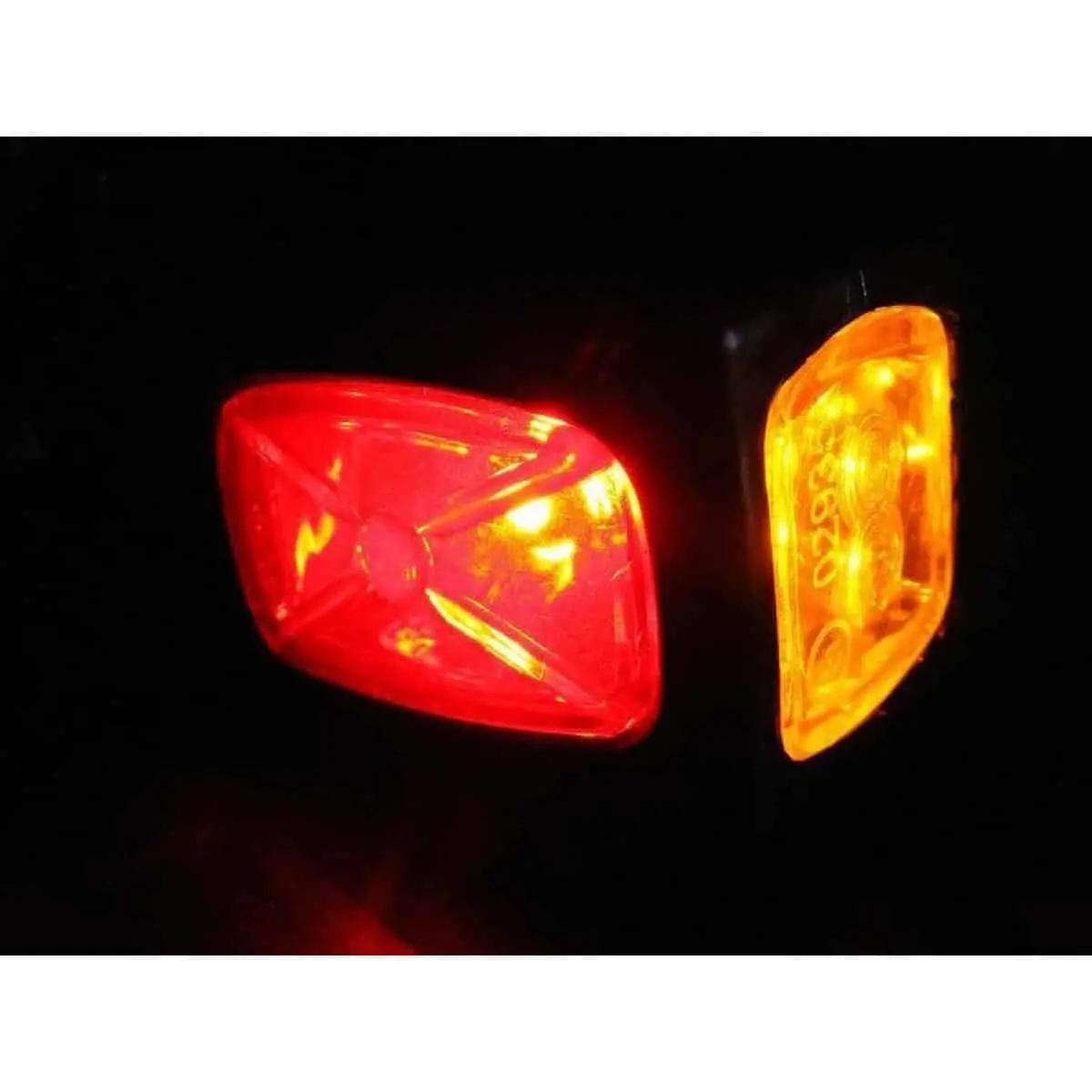 VNVIS Set van 8 oranje led-positielichten 24 V 12 V met rubberen houders voor chassis, aanhanger, vrachtwagen, aanhangwagen
